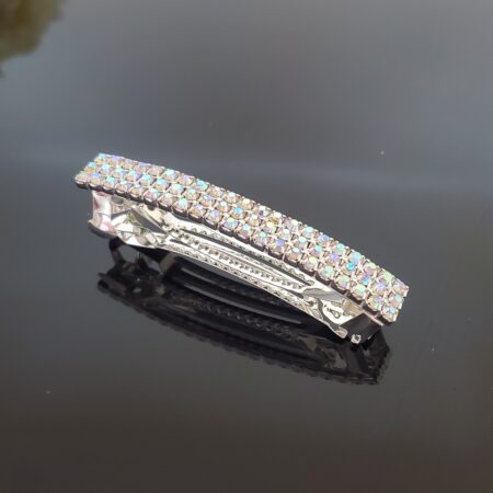 AY0019-1 3″ 3-Row AB Rhinestone Barrette