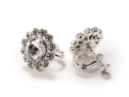 AZ0049-2 19mm Crystal Flower Stud Earrings (Clip-ons) – FH2 Competition Jewelry Collection TM