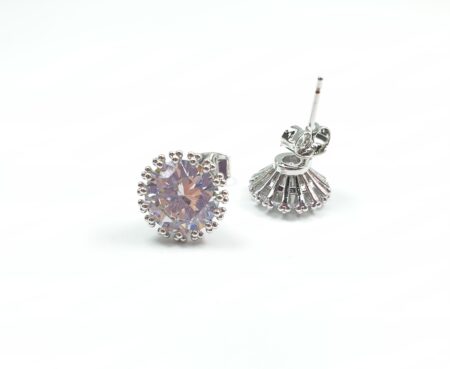AZ0054 11mm Large crystal in center & small crystal around earrings (Pierced)