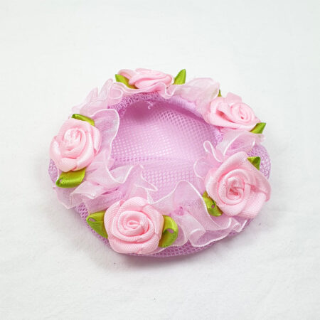 BC0041 Pink Bun Cover with Rose