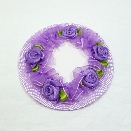 BC0042 Lavender Bun Cover with Rose