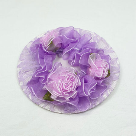 BC0052 Lilac Lace Bun Cover with Rose