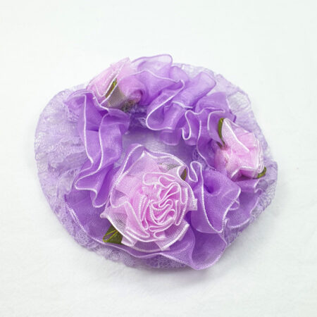 BC0052 Lilac Lace Bun Cover with Rose