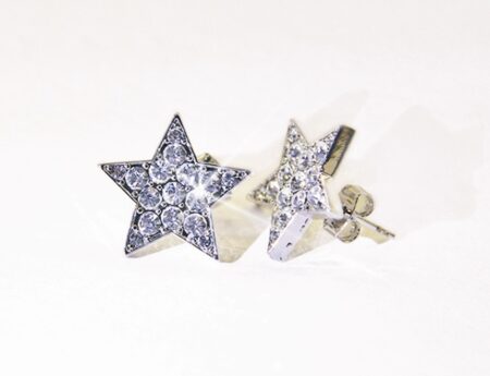 EA0060 17mm Star Crystal Stud Earrings (Pierced)