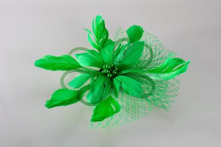 FC0505 Feather Hair Corsage Green