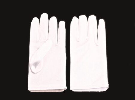 GL0012 Child size white short satin gloves