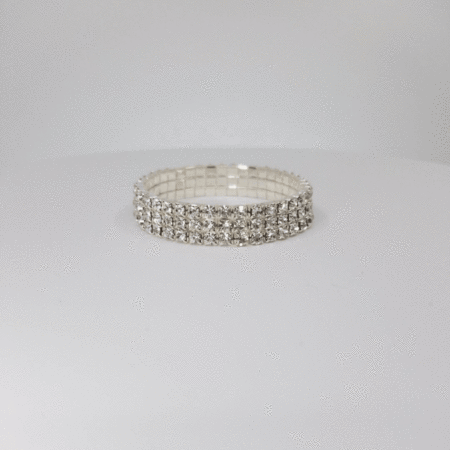 BR0030 3-Row Crystal Stretch Bracelet (Adult)