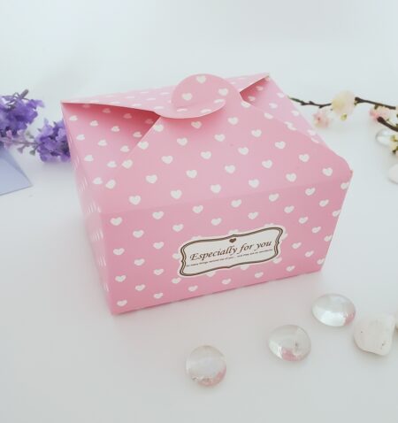 GB0002 Pink Gift Box with White Hearts