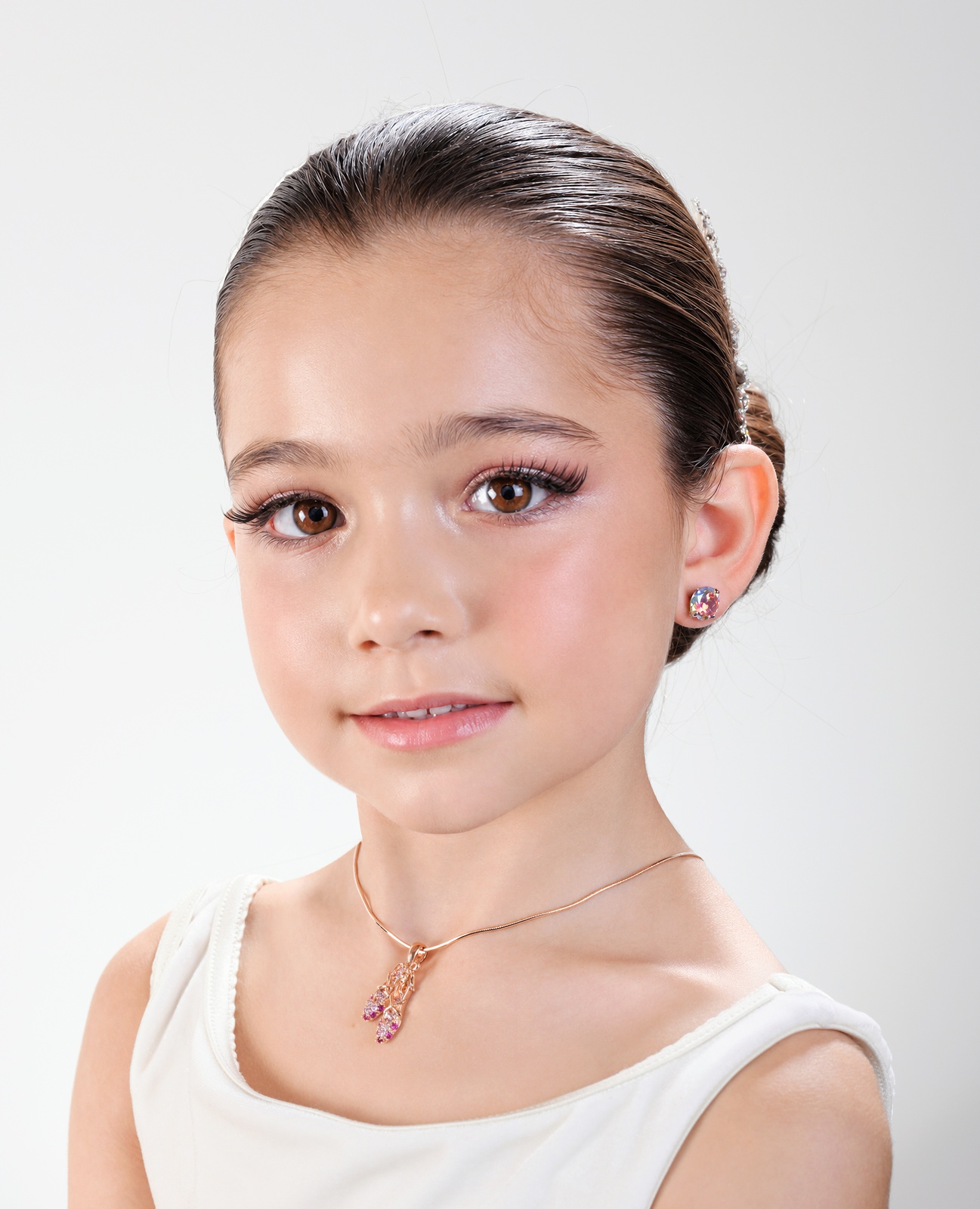 BN0003 Ballet Shoes Necklace Rose Gold Plated with Lilac Jewerly Box - Image 3