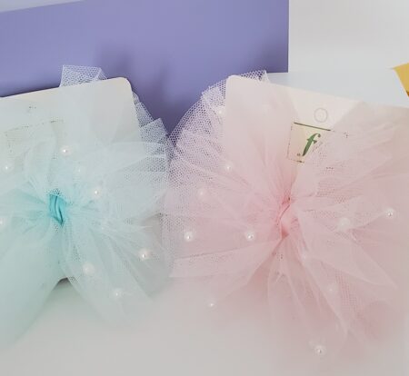 HC0004 Pastel Hair Bow with Pearls 5 color pack