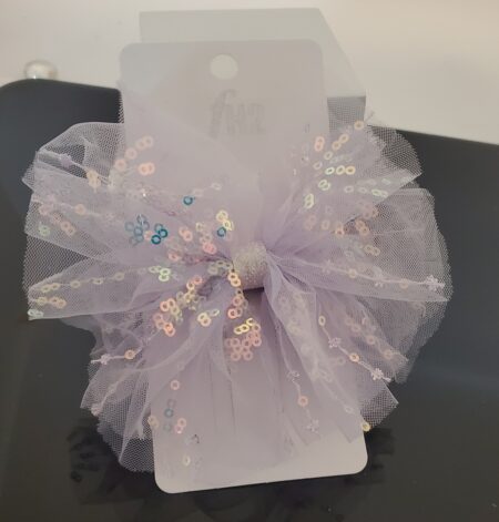 HC0005 Pastel Hair Bow with Sequins – Lilac