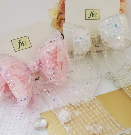 HC0006 Pastel Hair Bow with Sequins 5 color pack