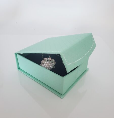 White Flower Hair Pins with Mint Green Box