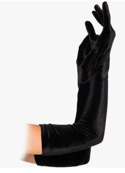 GL0060 Adult Opera Black Satin Gloves