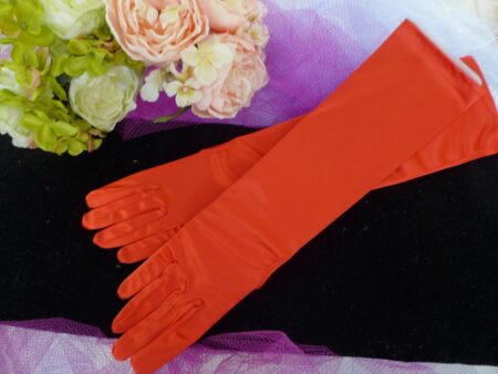 GL0052 Elbow-Length Satin Gloves – Red (Limited Quantity on Sale)