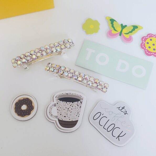 AY0021     AB Crystal 2 Row Barrette – Pair - Image 2