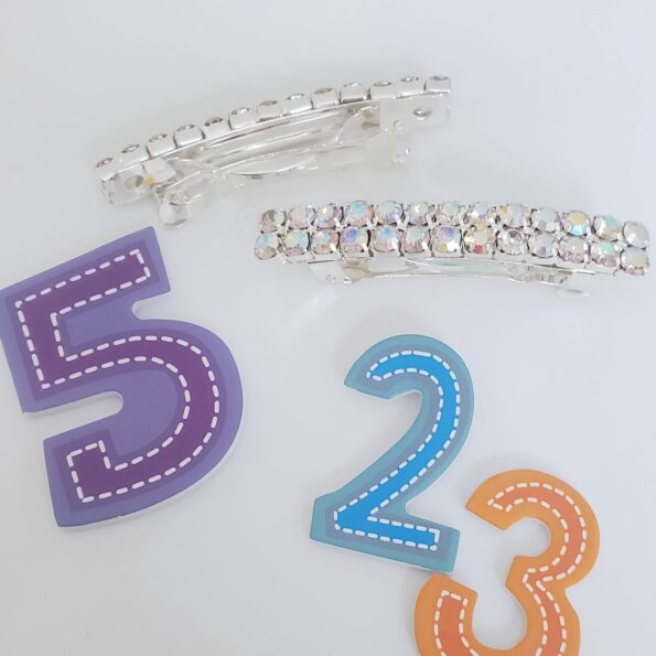 AY0021     AB Crystal 2 Row Barrette – Pair - Image 4