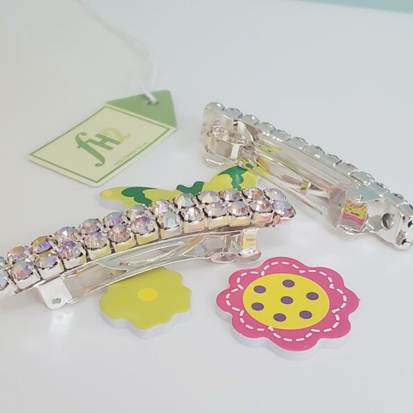 AY0021     AB Crystal 2 Row Barrette – Pair - Image 5