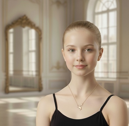 BN0006 Rose Gold Ballerina Necklace