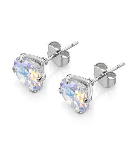 AZ0017-3 10mm AB Cubic Zirconia Earrings — Pierced Style