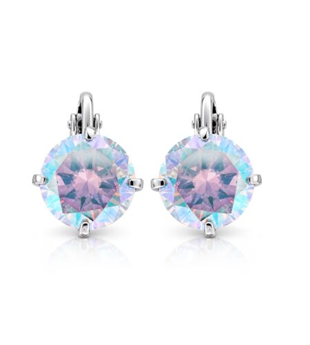AZ0017-4 10mm AB Cubic Zirconia Earrings — Clip-On Style