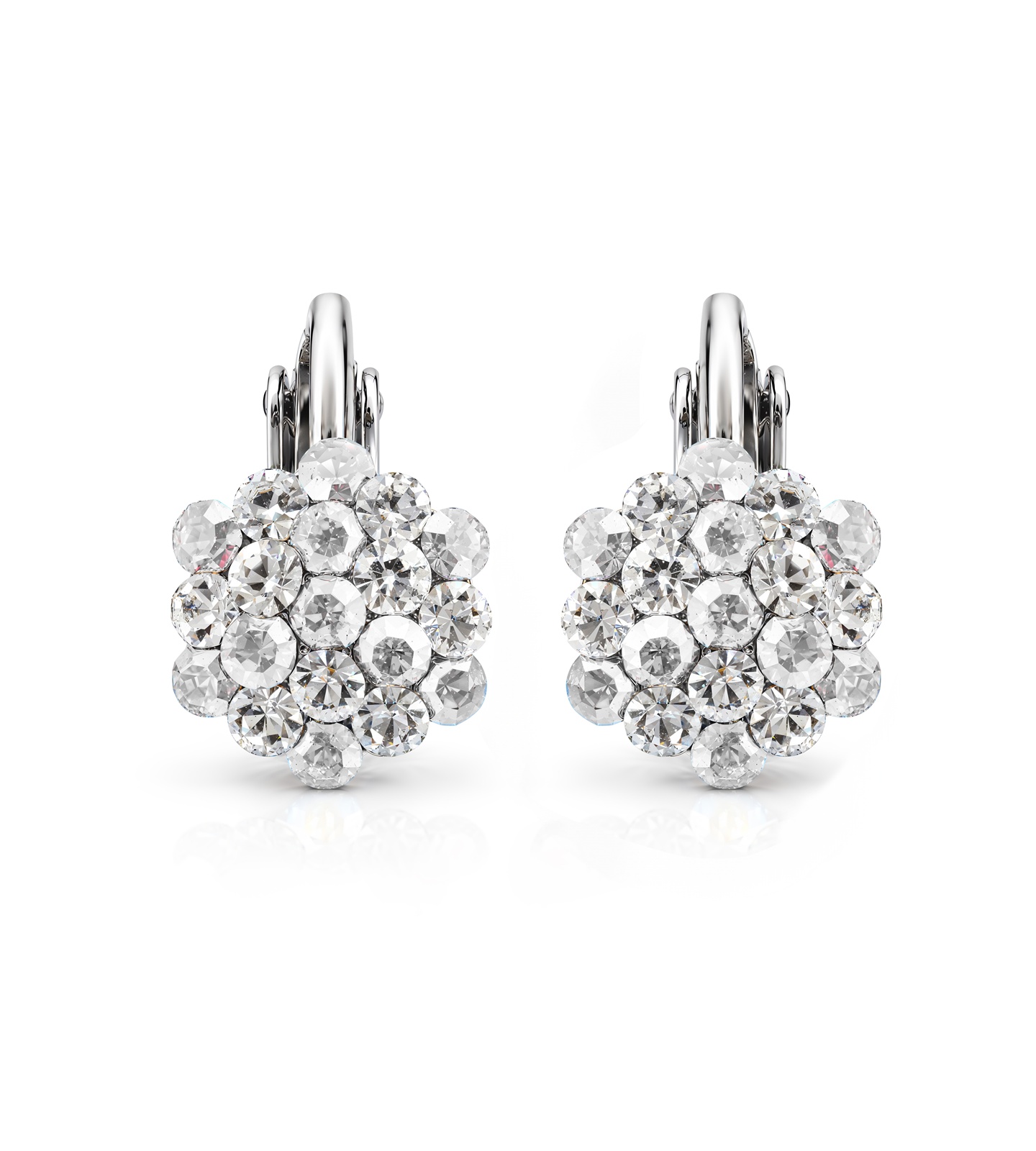 AZ0015-4 Child Size Crystal Cluster Earrings — Clip-On Style