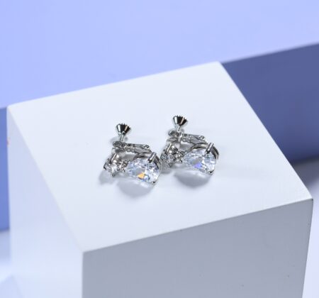 AZ0055-1 Pear Cut CZ Clip-On Earrings (Screw Back)