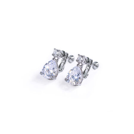 AZ0055-1 Pear Cut CZ Clip-On Earrings (Screw Back)