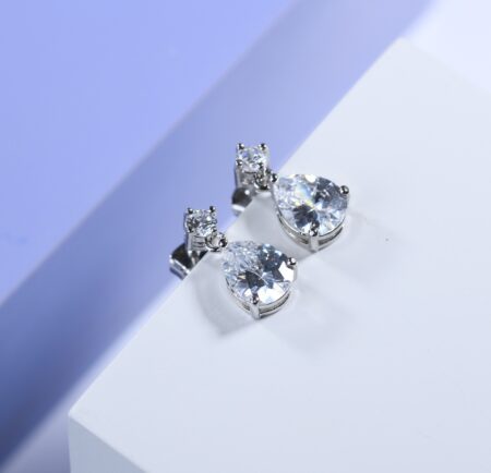 AZ0055 Pear Cut CZ Dangle Earrings