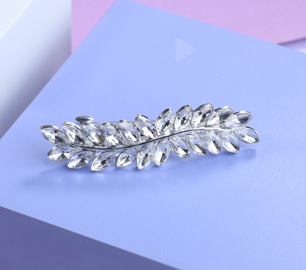 BA0202 – Rhinestone Leaf Barrette